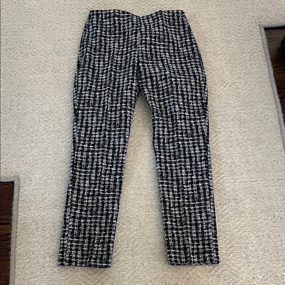 Boss Black and White Patterned Dress Pants
